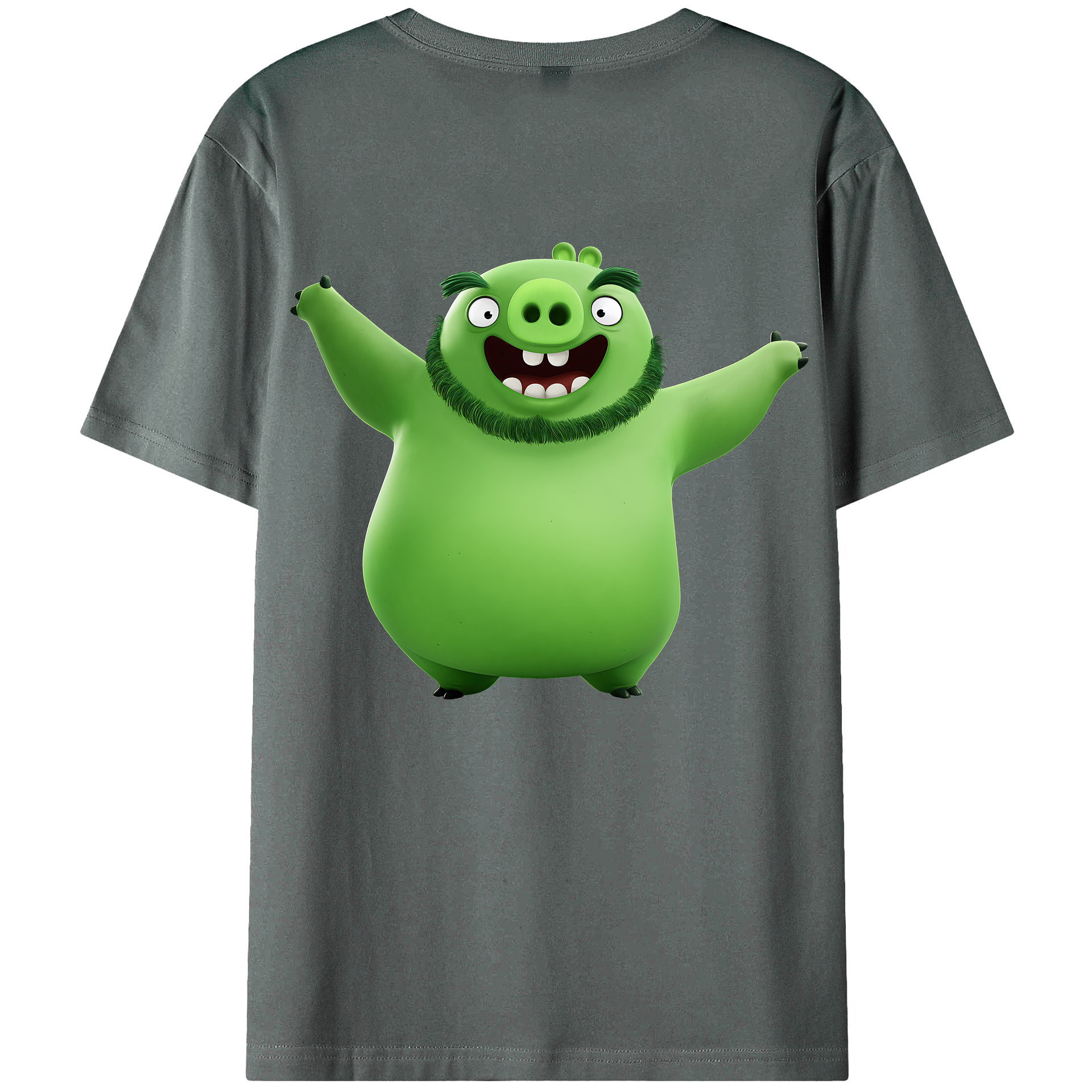 （画像用） Angry Birds アングリーバード 綿100％ メンズ半袖Tシャツ（バックプリント） 通気性